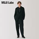 【MUJI 無印良品】MUJI Labo男喀什米爾混打褶褲 S 黑色