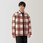 【MUJI 無印良品】男起毛彈性襯衫式外套 S 棕格紋