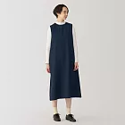 【MUJI 無印良品】女起毛背心裙 S 暗藍