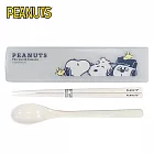 【日本正版授權】史努比 兩件式 餐具組 日本製 環保餐具/湯匙/筷子 Snoopy/PEANUTS