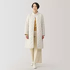 【MUJI 無印良品】女可水洗鋪棉刺縫大衣 M 象牙白