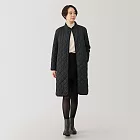 【MUJI 無印良品】女可水洗鋪棉刺縫大衣 M 黑色