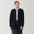 【MUJI 無印良品】女絨毛刷毛大衣 S 暗藍