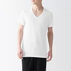 【MUJI 無印良品】男棉質無側縫V領短袖T恤/2入 M 白色