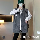 【Lockers 木櫃】韓版針織秋季毛衣馬甲 L113112605 F 黑色