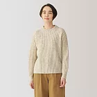 【MUJI 無印良品】女安地斯羊毛短領針織衫 S 粉米