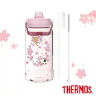 【THERMOS膳魔師】櫻花小貓篇附吸管組輕水瓶2000ml(TP436TSK-PK)  粉紅色