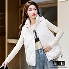 【Jilli~ko】漸層菱格羽絨棉馬甲坎肩背心 L-XL D8110  XL 白色