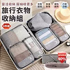 【EZlife】陽離子壓縮旅行收納六件套 灰色