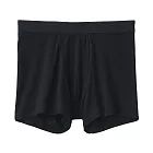 【MUJI 無印良品】男柔滑前開拳擊內褲 L 黑色