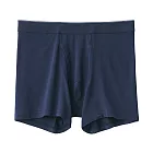 【MUJI 無印良品】男柔滑前開拳擊內褲 L 暗藍