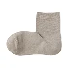 【MUJI 無印良品】女足口柔軟舒適直角短襪23-25cm 淡棕