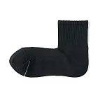 【MUJI 無印良品】男清爽舒適棉質直角短襪25-27cm 黑色