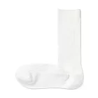 【MUJI 無印良品】男不易鬆脫螺紋直角襪25-27cm 柔白