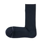 【MUJI 無印良品】男清爽舒適棉質直角襪25-27cm 暗藍