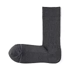 【MUJI 無印良品】男清爽舒適棉質直角襪25-27cm 深灰