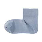 【MUJI 無印良品】女足口柔軟舒適莫代爾混輕薄直角短襪23-25cm 煙燻藍