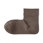 【MUJI 無印良品】女足口柔軟舒適莫代爾混輕薄直角短襪23-25cm 棕色