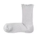 【MUJI 無印良品】女足口柔軟莫代爾混捲邊直角襪23-25cm 灰銀