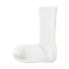 【MUJI 無印良品】女足口柔軟螺紋厚織直角襪23-25cm 柔白