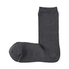 【MUJI 無印良品】女清爽舒適棉質直角襪23-25cm  深灰