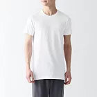 【MUJI 無印良品】男無側縫圓領短袖T恤/2入 S 白色