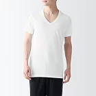 【MUJI 無印良品】男無側縫V領短袖T恤/2入 S 白色