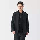 【MUJI 無印良品】男亞麻水洗外套 S 黑色