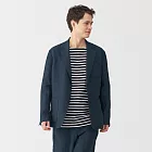 【MUJI 無印良品】男亞麻水洗外套 S 深藍