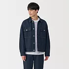 【MUJI 無印良品】男吉貝木棉混丹寧外套 S 暗藍