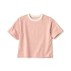 【MUJI 無印良品】兒童粗織圓領五分袖T恤 110 粉紅
