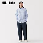 【MUJI 無印良品】MUJI Labo男棉光澤感寬版褲 L 深藍