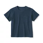 【MUJI 無印良品】兒童鬆餅紋圓領短袖T恤 110 深藍