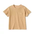 【MUJI 無印良品】兒童鬆餅紋圓領短袖T恤 110 芥黃