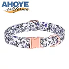 【AHOYE】北歐印花金屬扣寵物項圈 31-50CM (寵物配件 頸圈 脖圈 頸環) 夢幻紫
