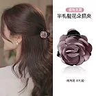 【JENG】法式甜美氣質布藝雙面玫瑰花馬尾小抓夾(94015) _紫色