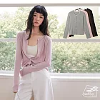 【BODYAIR嚴選】撞色圓領天絲羊毛開衫外套(上衣.T恤.襯衫.小外套.CASUAL) M 粉