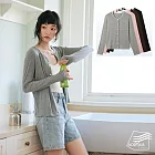 【BODYAIR嚴選】撞色圓領天絲羊毛開衫外套(上衣.T恤.襯衫.小外套.CASUAL) M 灰