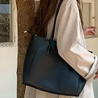 【MISUÉ】復古大容量托特包/韓系通勤背包/單肩包 -黑色