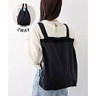 日本3CONIS 無印風格簡約設計2way 兩用肩背手提折疊購物袋    質感黑