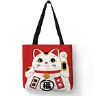 【素包包】單肩包 不必出國買日本招財貓方形購物托特手提袋(80040) _圖1