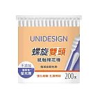 【UNIDESIGN】白色紙軸螺旋雙頭棉花棒200支