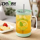 【OMORY】果漾玻璃把手吸管杯650ml-  酪梨(綠)