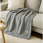 【日本現代百貨】arne法蘭絨 輕盈柔軟保暖毛毯 ‧ 人字紋(灰)