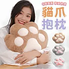 【EZlife】貓爪暖手午睡靠枕  咖啡