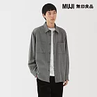 【MUJI 無印良品】男雙面起毛法蘭絨襯衫式外套 S 灰色