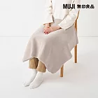 【MUJI 無印良品】聚酯纖維雙面絨毛毯/灰米成品尺寸:W80×L130 cm