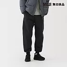 【MUJI 無印良品】男防風鋪棉縮口褲 S 黑色