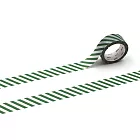 【日本mt和紙膠帶】1P Deco系列 ‧ 斜條紋/深綠色