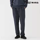 【MUJI 無印良品】男防風內起毛彈性錐形褲 M 暗藍